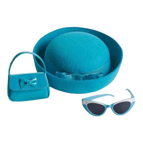 American Girl Melody Doll 60's Meet Accessories Hat Purse & Cat Eye Sunglasses - Picture 6 of 7